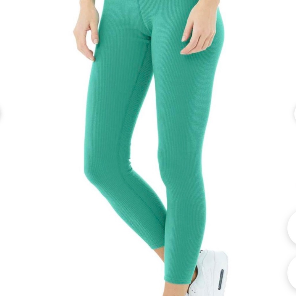 ALO Yoga Teal/Green/Blue women’s Leggings EUC Sz XXS